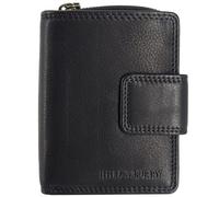 Hill Burry mit RFID Schutz kleine Geldbörse Portemonnaie, Portmonee aus Leder Waschleder Frauen Damen Langbörse Geldbeutel Geldtasche Frauen Design (XL Schwarz)