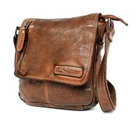 Hill Burry • Unisex Umhängetasche aus Leder HB6212 (Cognac)