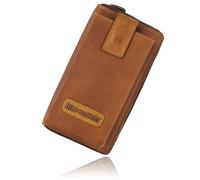 Hill Burry XXL Grosse Geldbörse & kleine Tasche Portemonnaie Portmonee mit Handyfach Handytasche Leder Frauen Damen Langbörse RFID Geldbeutel Geldtasche braun