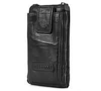 Hill Burry ZAKATTE Damen Umhängetasche aus Waschleder Leder Geldbörse Lederbörse Handytasche Ledergeldbörse Brieftasche RFID HB-19109W (Schwarz aus Waschleder)