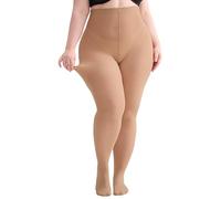 Hiltzo Große Größen Strumpfhosen für Damen, 80D Elastisch Hohe Bund Semi-Blickdicht Strumpfhose, Plus Größen Nylonstrumpfhose XL-4XL, Hautfarbe XXL