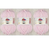 Himalaya 80303 Strickgarn, Delfin-Baby-Garn, 3 Knäuel, 3 x 100 g, super sperriges Babydeckengarn