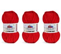 Himalaya 80318 Strickgarn, Delfin-Baby-Garn, 3 Knäuel, 3 x 100 g, super sperriges Babydeckengarn
