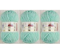 Himalaya 80345 Strickgarn, Delfin-Baby-Garn, 3 Knäuel, 3 x 100 g, super sperriges Babydeckengarn