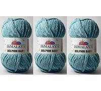 Himalaya Delphin Baby-Garn, 3 Stück, 395 Meter, 3 x 100 g, super sperriges Babydeckengarn (80354)