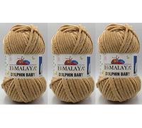 Himalaya Delphin Baby-Garn, 3 Stück, 395 Meter, 3 x 100 g, super sperriges Babydeckengarn (80365)