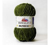 Himalaya Delphin Baby Garn 5 Stück 5x100 Gramm Baby Wolle 500 Gramm (17,63 oz) Wolle Super Bulky Baby Decke Garn 655 Yds (600m) Samtgarn, Himalaya Garn, Babygarn, Häkelgarn Samtgarn (80361)
