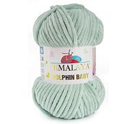 Himalaya Delphin Baby Garn 5 Stück 5x100 Gramm Baby Wolle 500 Gramm (17,63 oz) Wolle Super Bulky Baby Decke Garn 655 Yds (600m) Samtgarn, Himalaya Garn, Babygarn, Häkelgarn Samtgarn (80347)