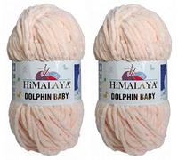 Himalaya Delphin Babygarn, 100 % Mikropolyester, 2 Stück, 264 Meter, 2 x 100 g, super sperrig: 6 Baby-Chenille-Garn (80353)