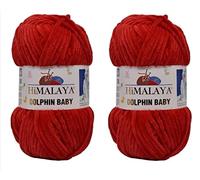 Himalaya Delphin Babygarn, 100 % Mikropolyester, 2 Stück, 264 Meter, 2 x 100 g, super sperrig: 6 Baby-Chenille-Garn (80318)