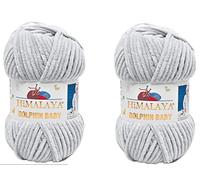 Himalaya Delphin Babygarn, 100 % Mikropolyester, 2 Stück, 264 Meter, 2 x 100 g, super sperrig: 6 Baby-Chenille-Garn (80325)