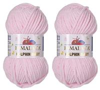 Himalaya Delphin Babygarn, 100 % Mikropolyester, 2 Stück, 264 Meter, 2 x 100 g, super sperrig: 6 Baby-Chenille-Garn (80303)