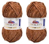 Himalaya Delphin Babygarn, 100 % Mikropolyester, 2 Stück, 264 Meter, 2 x 100 g, super sperrig: 6 Baby-Chenille-Garn (80337)
