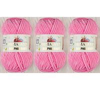 Himalaya Delphin Babygarn, Strickgarn, 3 Knäuel, 3 x 100 g, super sperrig, Babydecken-Garn (80309)