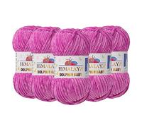 Himalaya Dolphin Baby Chenille-Garn, 100 % Polyester, je Knäuel 100 g, 120 m, 6: Super Bulky, Flieder 80356, 5 Knäuel