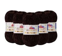 Himalaya Dolphin Baby Chenille-Garn, 100 % Polyester, jeder Strang 100 g, 120 m, 6: Super Bulky, Braun - 80343