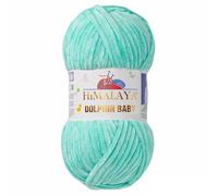 Himalaya Dolphin Baby Wolle Garn Baumwolle Strickwolle zum Stricken häkeln super Bulky Chenille Garn Wolle Strickgarn 100g 120m Polyester Elomnia (80345 Babygrün)