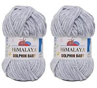 Himalaya Dolphin Babygarn, 100 % Mikro-Polyester, 2 Stück, 260 m, 2 x 100 g, super sperrig, 6 Baby-Chenille-Garn (80351)