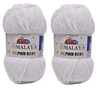 Himalaya Dolphin Babygarn, 100 % Mikro-Polyester, 2 Stück, 260 m, 2 x 100 g, super sperrig, 6 Baby-Chenille-Garn (80301)