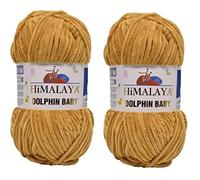Himalaya Dolphin Babygarn, 100 % Mikro-Polyester, 2 Stück, 260 m, 2 x 100 g, super sperrig, 6 Baby-Chenille-Garn (80330)