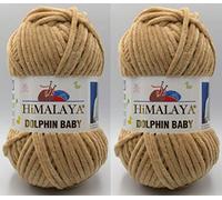 Himalaya Dolphin Babygarn, 100 % Mikro-Polyester, 2 Stück, 260 m, 2 x 100 g, super sperrig, 6 Baby-Chenille-Garn (80365)