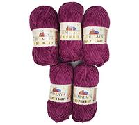 Himalaya Dolphin Strickgarn, 5 x 100 g, Babygarn, 500 g Garn Super Bulky, 600 m