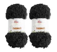 Himalaya Kuzucuk Kunstpelzgarn, 100 % Polyester, für Babydecke, grob, dick, superweiches Plüschgarn zum Häkeln, flauschiges Garn zum Stricken, 2 Stück, 2 Stück (200 g, 85 m pro Knäuel) col.85624