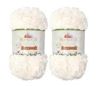 Himalaya Kuzucuk Kunstpelzgarn, 100 % Polyester, für Babydecke, grob, dick, superweiches Plüschgarn zum Häkeln, flauschiges Garn zum Stricken, 2 Stück, 2 Stück (200 g, 85 m pro Knäuel) col.85602