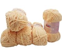 Himalaya Velvet 5 x 100 Gramm Micro-Polyester Strickwolle, Babywolle samtig 500 Gramm Wolle (Apricot 90033)