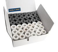 HimaPro 144 vorgewickelte Spulen für Stick- und Nähmaschinen, Klasse 15, Größe A (SA156), mit Kunststoffseite, 60 WT Polyester-Nähgarn (72 Schwarz & 72 Weiß)