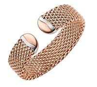 Himbeer Armspange 55x46mm offener Armreif aus 585 Gold weiß/rot Breite 18mm