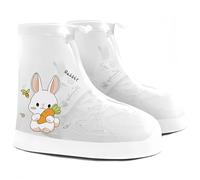 HIMKI Schuhüberzieher Kinder Wasserdicht Regenüberschuhe Wiederverwendbare Galoschen Rutschfest Regenschutz und Sanddichter Schutz Kinder Regenschuhe (Hase, 2XL-35/36)