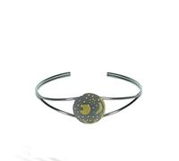 Himmelsscheibe von Nebra, Armreif Armspange 925/- Silber, Sternenschmuck, Scheibe 18mm
