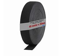 HIMRY Gummiband 40 m x 50 mm Breit, Gummilitze Gummibänder Elastische Schnur Wäschegummi Stark Elastisch, Flaches Elastisches Band für Nähen DIY Handwerk Basteln Stricken, Schwarz, KXB5007 Black