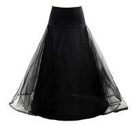 HIMRY Reifrock Petticoat Elastisch 1 Ring mit Spitze, One-Size für Gr. 32 bis Gr. 42, Unterrock Crinoline für Wedding Kleid Ballkleid Housekleid Abendkleid Brautkleid, Schwarz, KXB-0019 Black