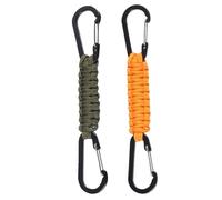 Hinapan 2 Stück Geflochtene Schlüsselband-Clips, Karabiner Schlüsselanhänger Karabinerhaken, Schlüsselanhänger für Wandern, Camping, Wasserflasche, Rucksack, Schlüssel (Green)