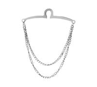 hindraem Zeitgenössische Krawattenklammerkette, modische Herren, Silber, 6 cm
