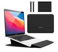 Hinnwer 11 11,6 12 Zoll Laptoptasche Hülle mit Ipad Pro 12.9 MacBook Air M1 2020/Surface/Acer/Asus/Dell/Fujitsu/Lenovo/HP/Samsung/Sony, Wasserabweisend Sleeve Case mit Zubehörtasche Schwarz