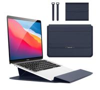 Hinnwer 11 11,6 12 Zoll Laptoptasche Hülle mit Ipad Pro 12.9 MacBook Air M1 2020/Surface/Acer/Asus/Dell/Fujitsu/Lenovo/HP/Samsung/Sony, Wasserabweisend Sleeve Case mit Zubehörtasche Blau