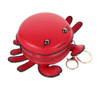 HINTRMENT 1stück Kleine Damen Münzbörse aus Pu material Cartoon krabbe Design Handliche Geldbörse für Schlüssel und Kleingeld Rot Leicht Robust Vielseitig für Alltag Shopping und Reise