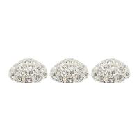 HINTRMENT 3 Stück Kristall Strassknöpfe aus Metall Runde Vintage Deko Knöpfe mit Schlaufe Selbstgemacht Knöpfe für Blazer und Möbel Klassische Nähverzierung im Home Szenario