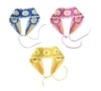 HINTRMENT Haarband Tuch 3 Stück Damen Strickstirnband aus Gestricktem Gewebe Bequem und Atmungsaktiv Florales Gehäkeltes Kopftuch für Jahreszeiten