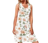 HINTSAN Blusenkleid Damen Sale Angebote Spaghettiträger Boho Kleid Sommerkleid Partykleid Elegant Neckholder Rückenfrei Lange Kleider One Shoulder Partykleid Schulterfrei Sommerkleid