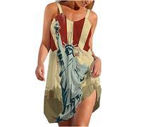 HINTSAN Boho Kleid Damen Sale Angebote Schulterfrei Chiffon Strandkleid Sommerkleid Vintage Rockbillty Freizeitkleid Knielang Kleider High Waist Midi-Hemdkleid Strandkleider