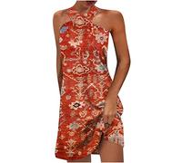 HINTSAN Festliches Kleid Mädchen Dresses for Women Summer Plus Size Strandkleid Damen Lang Kleid Weiß Mädchen Sommerkleider Damen Knielang Sommerkleid Damen Elegant Eng Curvy Kleider Damen