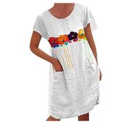 HINTSAN Festliches Kleid Mädchen Kleid Lang Festlich Kleid Hochzeitsgast Damen Kleid Damen Rot Sommerkleid Damen Boho Freizeitkleid Damen Lang Kleid Mollige Frauen Elegant