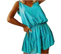 HINTSAN Festliches Kleid Mädchen Rückenfreies Kleid Party Kleid Festlich Gothic Kleid Damen Strandkleid Damen Kurz Sexy Glitzer Kleid Damen Sommerkleid Knielang