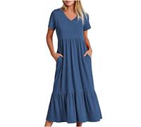 HINTSAN Kleid Damen Elegant Damen Festliche Kleider Kleid Damen Sommer Weiß Kleider Teenager Mädchen Sommer Schwarz Festliches Kleid Mädchen Damen Kleid Sommer Minikleid Weiß Kleid üBergrößE Damen