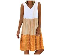 HINTSAN Kleid Damen Elegant Strandkleid Damen Beige Party Kleider Damen Maxikleid Boho Weiß Sommerkleid Damen Festlich Kleid Weiß Elegant Strandkleider Damen Sommer Lang
