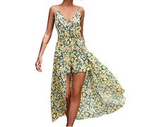 HINTSAN Kleid Damen Geschenke für Frauen Knielang Ärmellos Etuikleid Elegant Cocktailkleid Spitzen Partykleid V-Ausschnitt Kurzarm High Waist Casual Lose Shirtkleid Tunikakleid Swing Mini Kleider